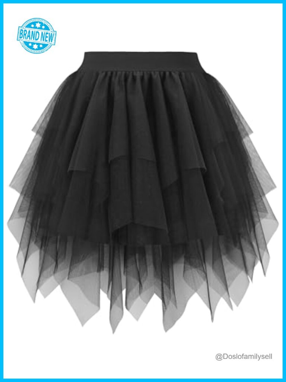 Women's Layered Tulle Mini Skirt A-Line Flowy Elastic Waist Tutu Skirt